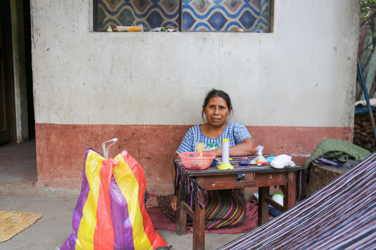 woman with food bag